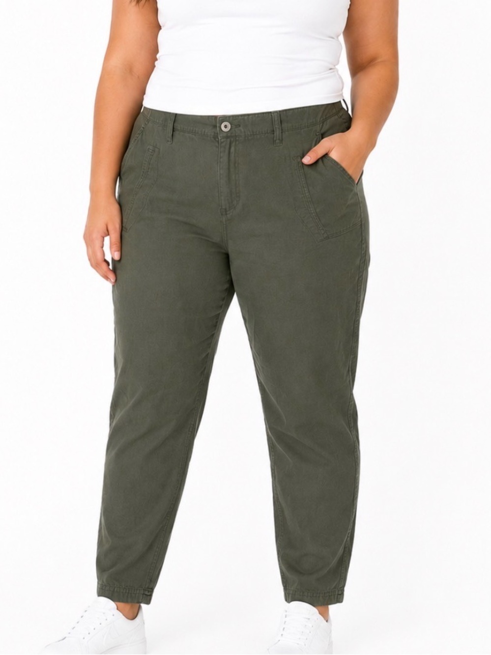 Torrid Olive Green Chino Pants cotton/modal blend lightweight SZ 12 cotton blend